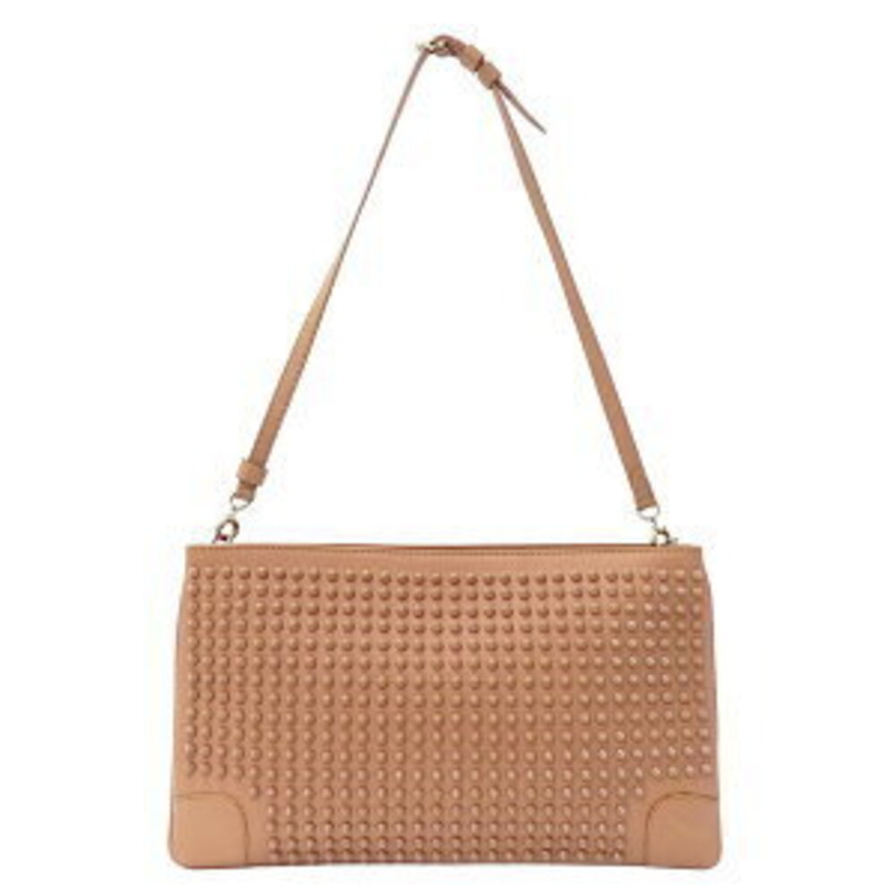 Christian Louboutin Bag Handbag Shoulder Salmon Pink Crossbody Studs Solid